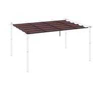Outsunny Cubierta para Pérgola Retráctil 3,5x2,6 m 10 Orificios de Drenaje Chocolate