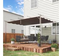 Outsunny Techo de Pérgola 3, 5x2, 6 m Techo de Repuesto Retráctil para Sombrilla Toldo de Tela para Cenador Jardín con 10 Orificios de Drenaje