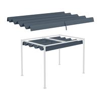 Outsunny Techo de pérgola retráctil 3x2,5 m – Techo de sustitución UV30+ 8 orificios Gris oscuro