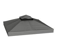 Outsunny Techo de Repuesto para Cenador 3x3 m con Techo Doble Anti-UV Gris Gris oscuro