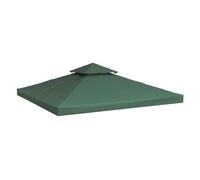 Outsunny techo de repuesto para cenador, 3x3 m, cubierta de repuesto con techo doble, 8 orificios de drenaje y protección uv, solo toldo de recambio para pabellón gazebo, verde