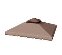 Outsunny techo de repuesto para cenador, 3x3 m, cubierta de repuesto con techo doble, 8 orificios de drenaje y protección upf 30+, solo toldo de recambio para pabellón gazebo, caqui