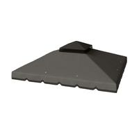 Outsunny techo de repuesto para cenador, 3x3 m, cubierta de repuesto con techo doble, 8 orificios de drenaje y protección upf 30+, solo toldo de recambio para pabellón gazebo, gris claro