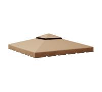 Outsunny techo de repuesto para cenador 3x3 m cubierta de repuesto con techo doble con 8 orificios de drenaje toldo de recambio para pabellón gazebo caqui