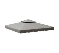 Outsunny techo de repuesto para cenador 3x3 m cubierta de repuesto con techo doble con 8 orificios de drenaje toldo de recambio para pabellón gazebo gris claro 300 cm