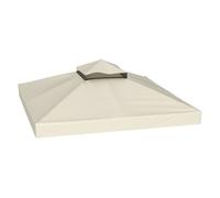 Outsunny techo de repuesto para cenador, 3x3 m, cubierta de repuesto con techo doble, orificios de drenaje y protección upf30+, solo toldo de recambio para pabellón gazebo, crema