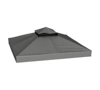 Outsunny techo de repuesto para cenador, 3x3 m, cubierta de repuesto con techo doble, orificios de drenaje y protección upf30+, solo toldo de recambio para pabellón gazebo, gris oscuro 0.01 cm