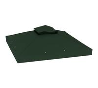 Outsunny techo de repuesto para cenador, 3x3 m, cubierta de repuesto con techo doble, orificios de drenaje y protección upf30+, solo toldo de recambio para pabellón gazebo, verde