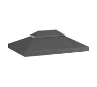 Outsunny Techo de Repuesto para Cenador 4x3 m con Techo Doble Anti-UV Gris Gris oscuro