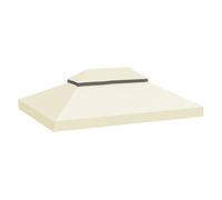 Outsunny Techo de Repuesto para Cenador 4x3 m con Techo Doble Café Crema