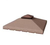 Outsunny techo de repuesto para cenador, 3x3 m, cubierta de repuesto con techo doble, 8 orificios de drenaje y protección upf 30+, solo toldo de recambio para pabellón gazebo, caqui