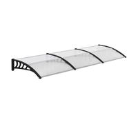 Outsunny tejadillo de protección 303x96 cm marquesina exterior para puertas y ventanas contra sol y lluvia con soporte de aleación de aluminio pp policarbonato transparente