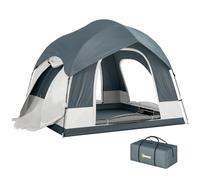 Outsunny Tienda 2-4 Personas, 3 Puertas, Compatible SUV, Azul Oscuro | Fácil de montar, Impermeable, Doble techo desmontable, Lona de suelo, Bolsa de transporte
