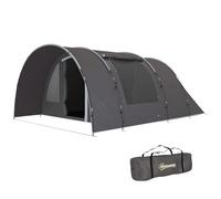 Outsunny - Tienda de campaña con porche para 4 a 6 personas, Túnel familiar ligero ventilado, impermeable, 5000 mm, montaje fácil, bolsa de transporte y alfombra incluida, para senderismo, senderismo