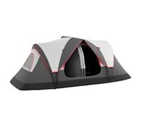 Outsunny tienda de campaña familiar para 3 personas tienda de camping plegable grande con 2 habitaciones y bolsa de transporte impermeable para senderismo 450x215x180 cm gris