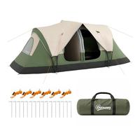 Outsunny Tienda de Campaña Familiar para 6-8 Personas 450x215x180 cm Verde Oliva verde