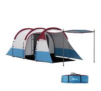 Outsunny Tienda de Campaña Familiar para 3 Personas 420x200x150 cm Multicolor múltiple
