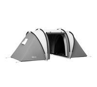 Outsunny Tienda de Campaña Familiar para 4-5 Personas Tienda de Acampada de Túnel Impermeable 3000 mm con 2 Dormitorios Bolsa de Transporte y Gancho para Pescar Senderismo Gris
