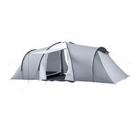 Outsunny Tienda de Campaña Familiar para 4-6 Personas Tienda de Camping Plegable Ligero con 2 Ventanas y Bolsa de Transporte Impermeable Anti-UV para Senderismo 590x245x193 cm Gris