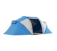 Outsunny Tienda de Campaña Familiar para 4-6 Personas Tienda Camping Plegable Ligero con Bolsa de Transporte Impermeable para Playa Parque Senderismo 430x240x170 cm Azul y Blanco