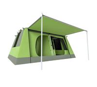 Outsunny Tiendas de Campaña Grandes Familiar con Mosquitera Gancho Bolsa Transporte Anti-UV 405x305x225 cm Verde Aosom España