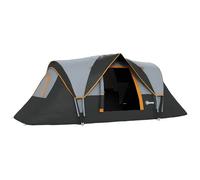 Outsunny Tienda de Campaña Familiar para 5-6 Personas Tienda de Acampada de Túnel Impermeable 3000mm+ Tienda de Camping con Bolsa de Transporte y Gancho para Pescar Senderismo 455x220x180 cm Gris