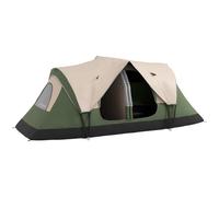 Outsunny Tienda de campaña familiar plegable 6-8 personas, 2 hab., verde oliva/marrón claro