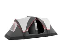 Outsunny Tienda de Campaña Familiar para 6-8 Personas Tienda de Camping Plegable con 2 Habitaciones y Bolsa de Transporte Impermeable para Senderismo 450x215x180 cm Gris