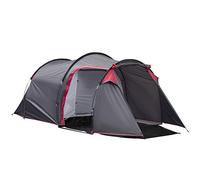 Outsunny Tienda de Campaña Familiar Tipo Túnel 2-3 Personas Plegable Impermeable 2000+ mm a Prueba de UV 20+ Ligero con Vestíbulo y 4 Estaciones para Camping Senderismo 426x206x154 cm Gris Oscuro