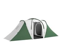 Outsunny Tienda de Campaña Familiar Tipo Túnel para de 4-6 Personas 555x225x190 cm Impermeable 3000 mm Tienda de Camping Plegable con 2 Dormitorios Bolsa para Senderismo Gris y Verde