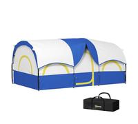 Outsunny Tienda de campaña túnel 4-6 personas 2 dormitorios impermeable 3000 mm Azul/Blanco