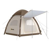 Outsunny Tienda de Campaña Inflable con Mosquitera para 3-4 Personas Tienda de Campaña con Vestíbulo Bomba UPF30+ Puertas Bolsa Transporte Montaje Rápido Tela Oxford Cubierta Impermeable 3000 mm White