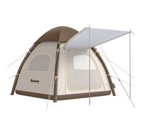 Outsunny Tienda de Campaña Inflable con Mosquitera para 3-4 Personas Tienda de Campaña con Vestíbulo Bomba UPF30+ Puertas Bolsa Transporte Montaje Rápido Tela Oxford Cubierta Impermeable 3000 mm White