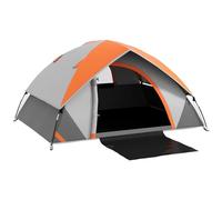 Outsunny Tienda de Campaña para 2 Personas Tienda de Camping Plegable Ligera Impermeable 3000 mm con Puerta Ventana Gancho y Bolsa de Transporte 210x150x110 cm Gris y Naranja