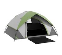 Outsunny Tienda de Campaña para 2 Personas Tienda de Camping Plegable Ligero con Ventana y Bolsa de Transporte Impermeable 3000 mm 210x150x110 cm Gris y Verde