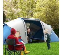 Outsunny Tienda de Campaña Familiar Tipo Túnel para 4-6 Personas, Tienda Camping Plegable Ligera con 2 Dormitorios, Salón, Bolsa de Transporte Impermeable para Playa, Senderismo, 430x240x170 cm, Verde