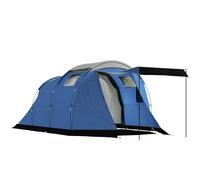 Outsunny - Tienda de campaña para 4 personas, impermeable, 3000 mm, doble capa, anticondensación, altura 190 cm, cobertizo de jardín para Bivouac Senderismo con toldo, azul oscuro