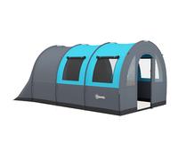 Outsunny Tienda de Campaña Plegable para 5-6 Personas con 2 Habitaciones y Bolsa de Transporte Impermeable 480x260x200 cm Gris Aosom España