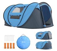 Outsunny Tienda de Campaña Pop-up 3 Personas 263,5x220x123 cm | Tienda de Camping Instantánea, Ventanas, Bolsillos, Bolsa de Transporte, Impermeable, Anti-UV