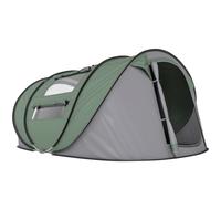 Outsunny Tienda de Camping Pop-up con Ventanas Bolsillos y Bolsa de Transporte Impermeable Anti-UV 263,5x220x123 cm Verde y Gris