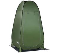 Outsunny Tienda de Ducha Camping Portátil con Bolsillo Bolsa de Transporte y UV 20+ para Baño Inodoro 126x124x189 cm Verde Oliva