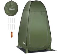 Outsunny Tienda de Campaña Instantánea Pop-Up Tienda de Ducha Camping Portátil con Gancho Bolsillo Bolsa de Transporte y UV 20+ para Baño Vestuario Cambiador 126x124x189 cm Verde Oliva