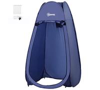 Outsunny Tienda de Ducha Pop Up Tienda de Campaña Instantánea con Protección UV Techo Impermeable y Asa para Camping Ciclismo Baño Ducha Playa 100x100x185 cm Azul Turquí