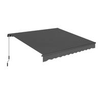 Outsunny Toldo de Brazo articulado 350x300cm Gris Oscuro Impermeable | Toldo articulado con manivela y soporte de pared, ángulo ajustable, para terraza/balcón