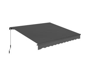 Outsunny Toldo de Brazo articulado 350x300cm Gris Oscuro Impermeable | Toldo articulado con manivela y soporte de pared, ángulo ajustable, para terraza/balcón
