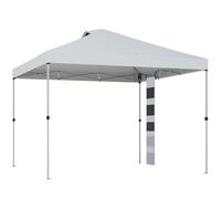 Outsunny Toldo de jardín 3 x 3 m pop up tienda plegable protección UV50+ altura ajustable 4 sacos de arena bolsa de transporte Blanco Aosom España