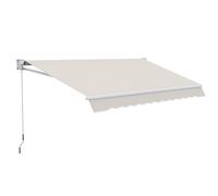 Outsunny Toldo de Pared Apertura Manual de Aluminio y Poliéster UV50+ para Exterior con Manivela 200x250 cm Blanco Crema Aosom España