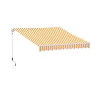 Outsunny Toldo de Pared con Brazo Articulado y Manivela Marco Resistente de Aluminio y Cubierta de Poliéster 295x245 cm Naranja