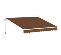 Outsunny Toldo de Pared Toldo Retráctil con Brazo Articulado y Manivela Marco de Aluminio y Cubierta de Poliéster 295x245 cm Café Aosom España