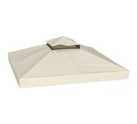 Outsunny Toldo de Recambio 3x3 m con Techo Doble con Orificios de Drenaje y Protección UPF30+ Crema Solo Toldo NO Incluye Marco